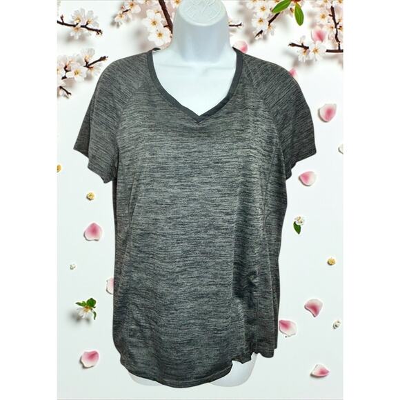 Women's Danskin Semi Fitted Gray Athletic Shirt Sz XL Vented Gym Top Yoga - Picture 1 of 6